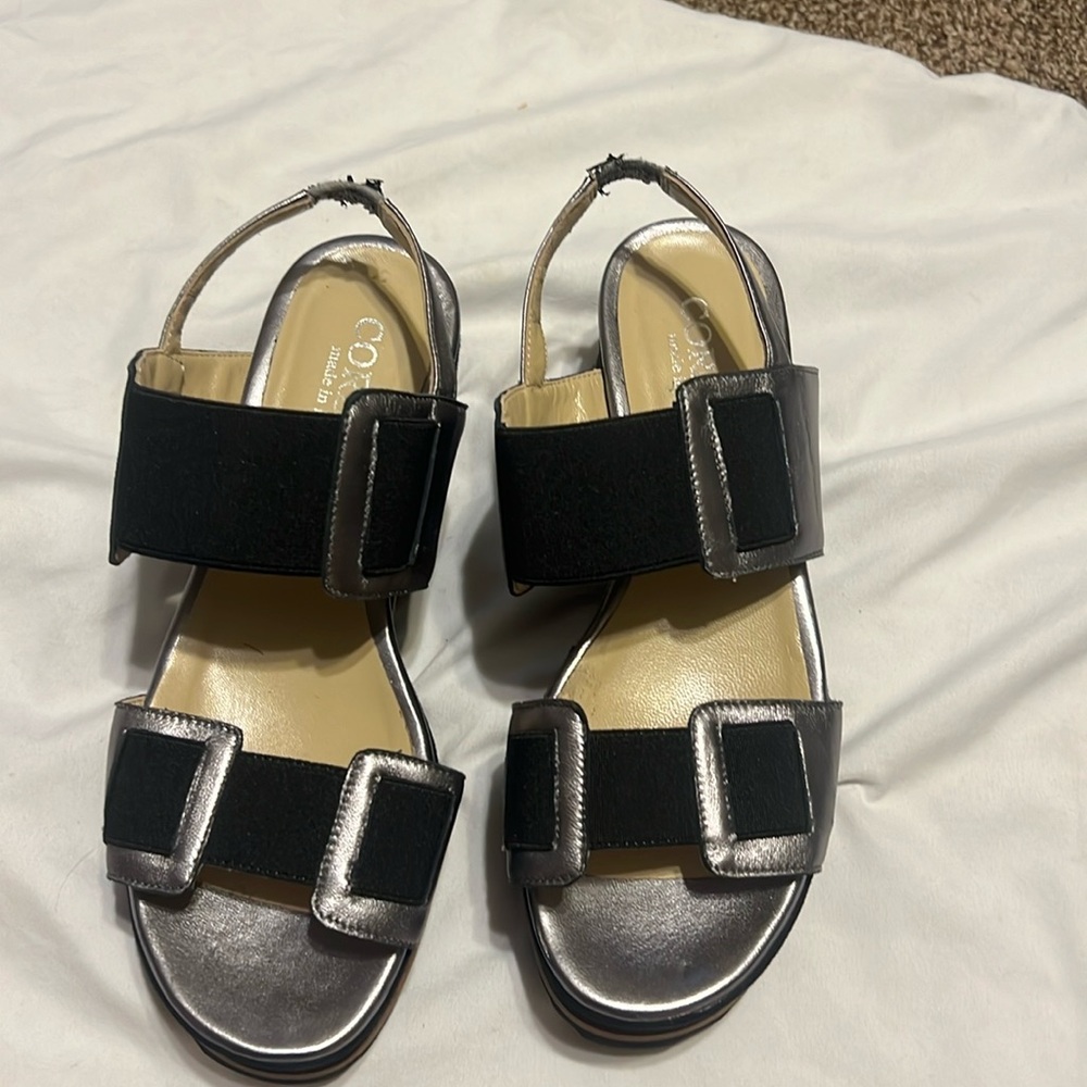 Cordani black/metallic platform sandals
